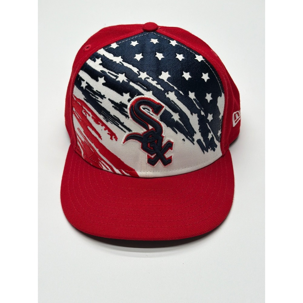 New Era 59FIFTY Chicago White Sox Stars and Stripes Hat Red‎ White Blue Size 7.5